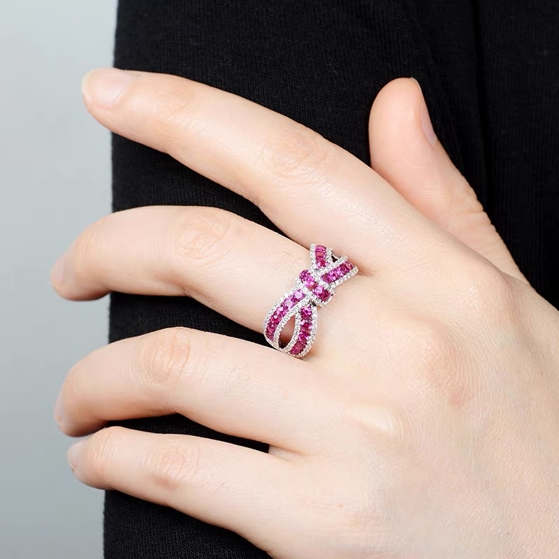 Zircon ring for women, simple and elegant, with a unique design sense and niche fashion. Qinwei -41 details Picture