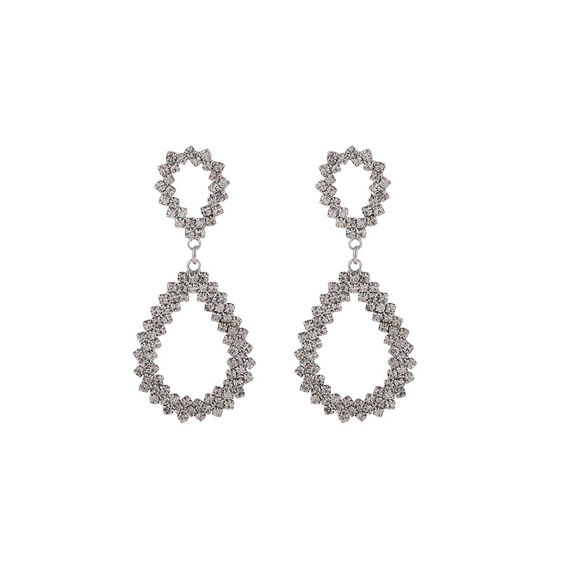 欧美设计师品牌 璀璨满钻长款耳环钉 气质高级感耳环图