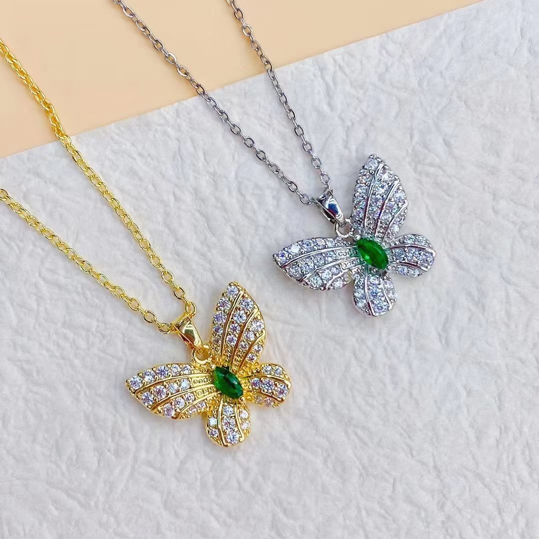 The 2022 new Moissanite necklace, women's collarbone chain pendant, exquisite and niche, fashionable gift for couples and best friends