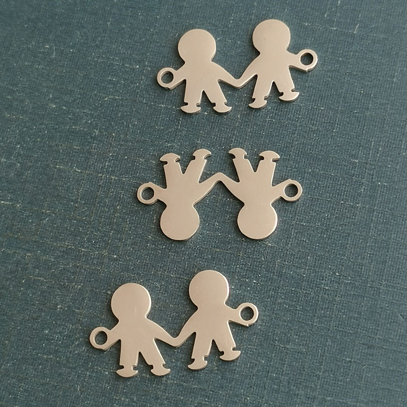 Cross-border new fashion boy pendant, titanium steel, stainless steel, gold-plated accessory, ins small figurine bracelet for girls