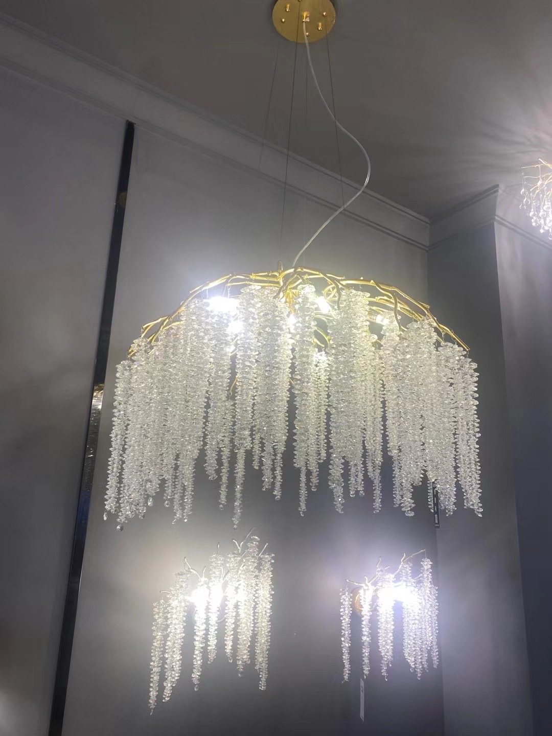 Crystal aluminum branch chandelier Specification image