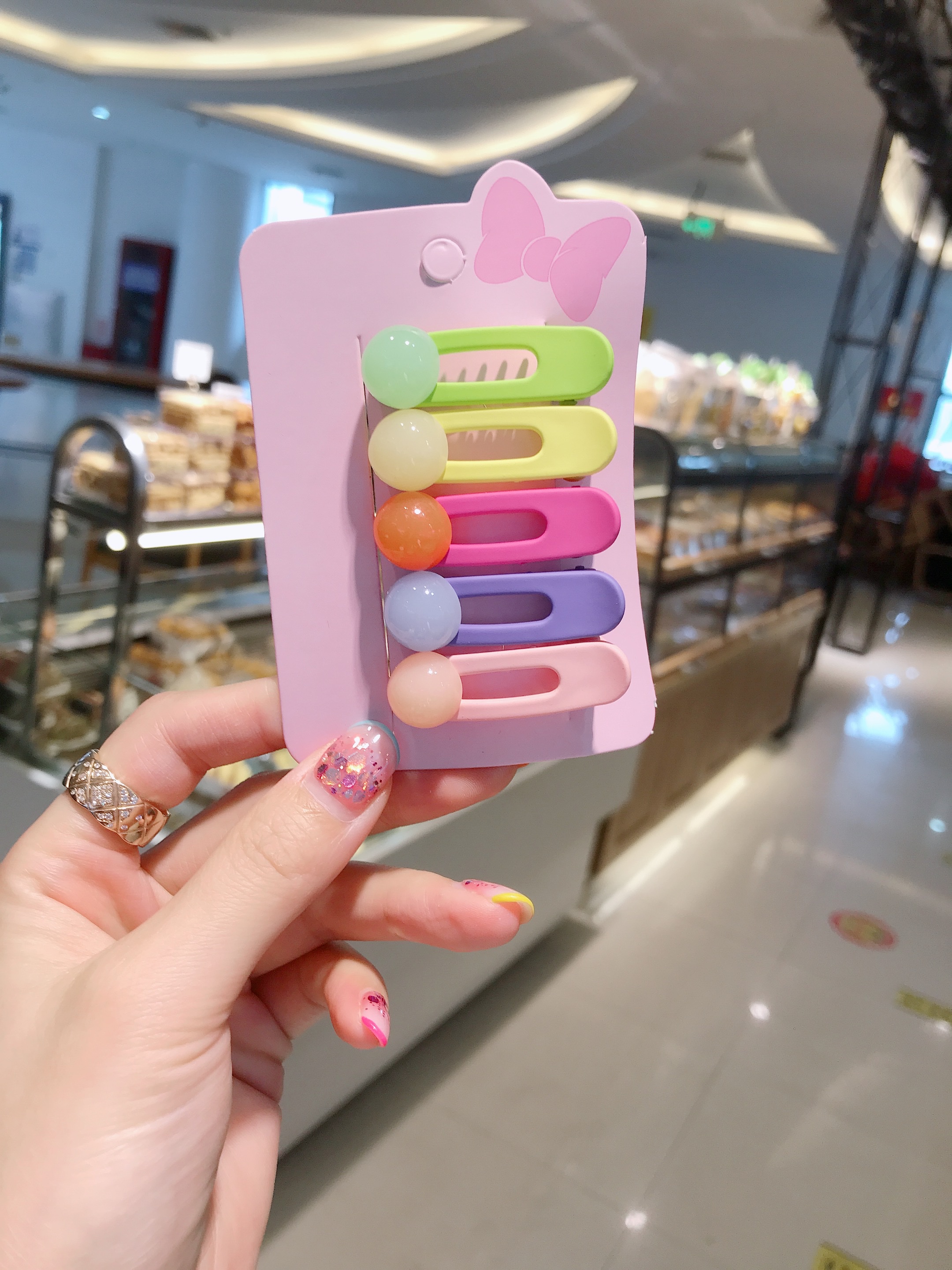 6公分椭圆鸭夹贴圆珠，陈龙饰品配件，D52181