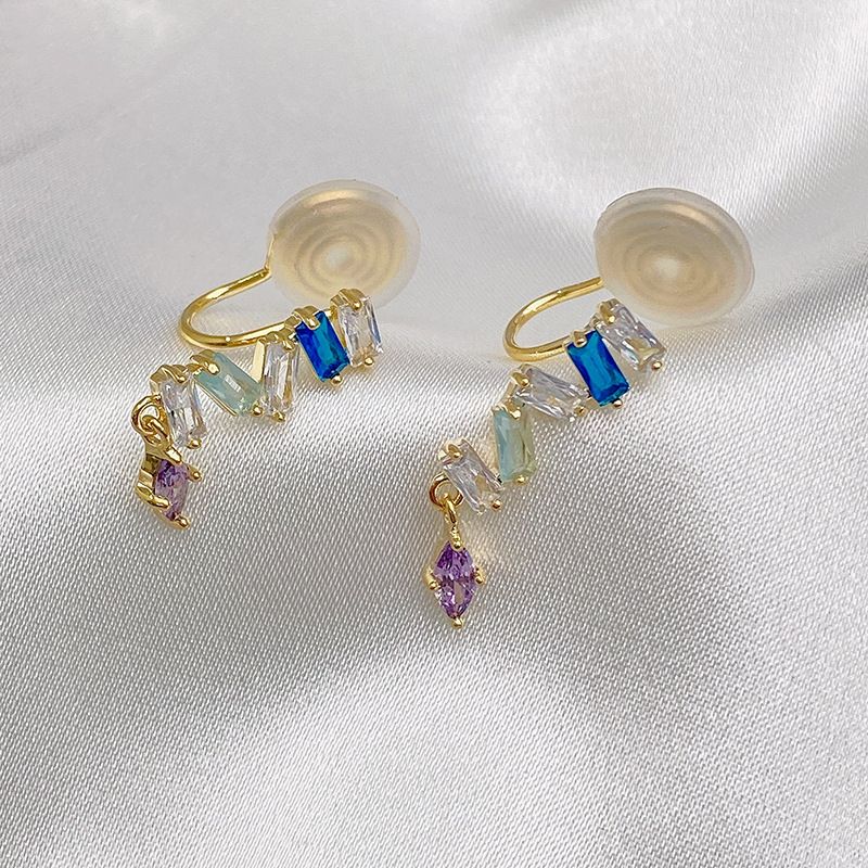 Colorful and simple small pendant mosquito repellent coil ear clips, cute and niche design sense, no ear hole earrings, painless earrings detail image 2