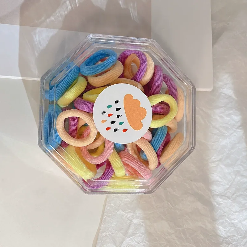 Korean-style colorful children's small towel band, rubber band hair tie, candy-colored high-elasticity simple girl hair tie detail image 6