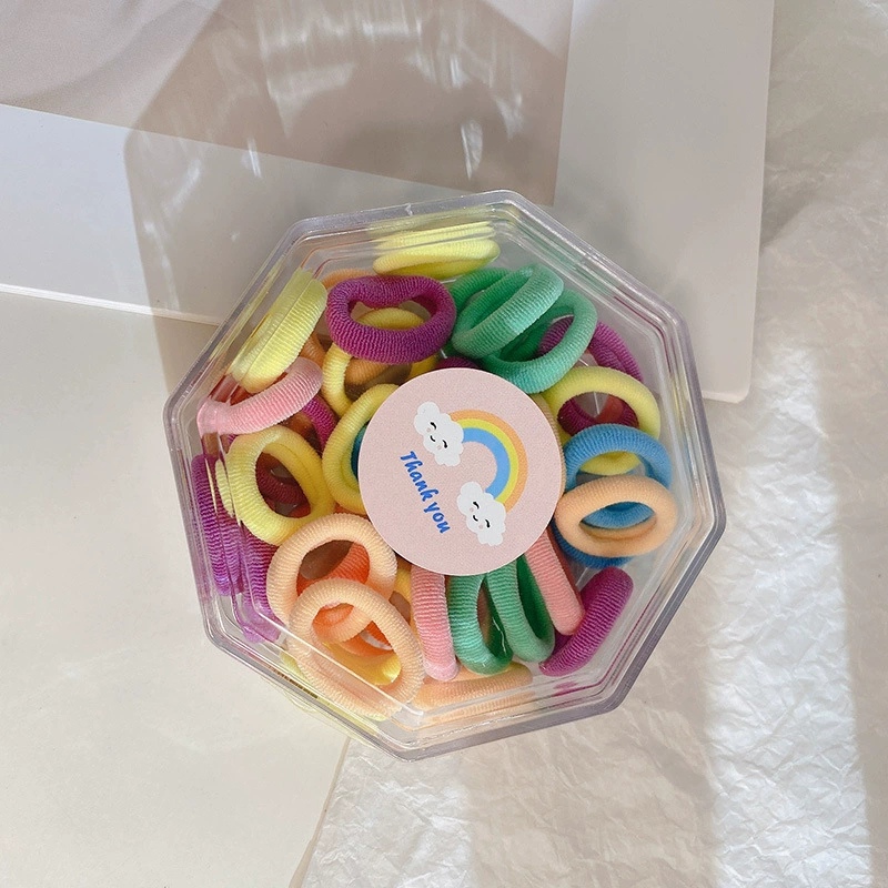 Korean-style colorful children's small towel band, rubber band hair tie, candy-colored high-elasticity simple girl hair tie detail image 5