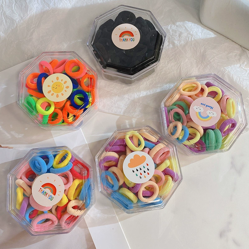 Korean-style colorful children's small towel band, rubber band hair tie, candy-colored high-elasticity simple girl hair tie detail image 2