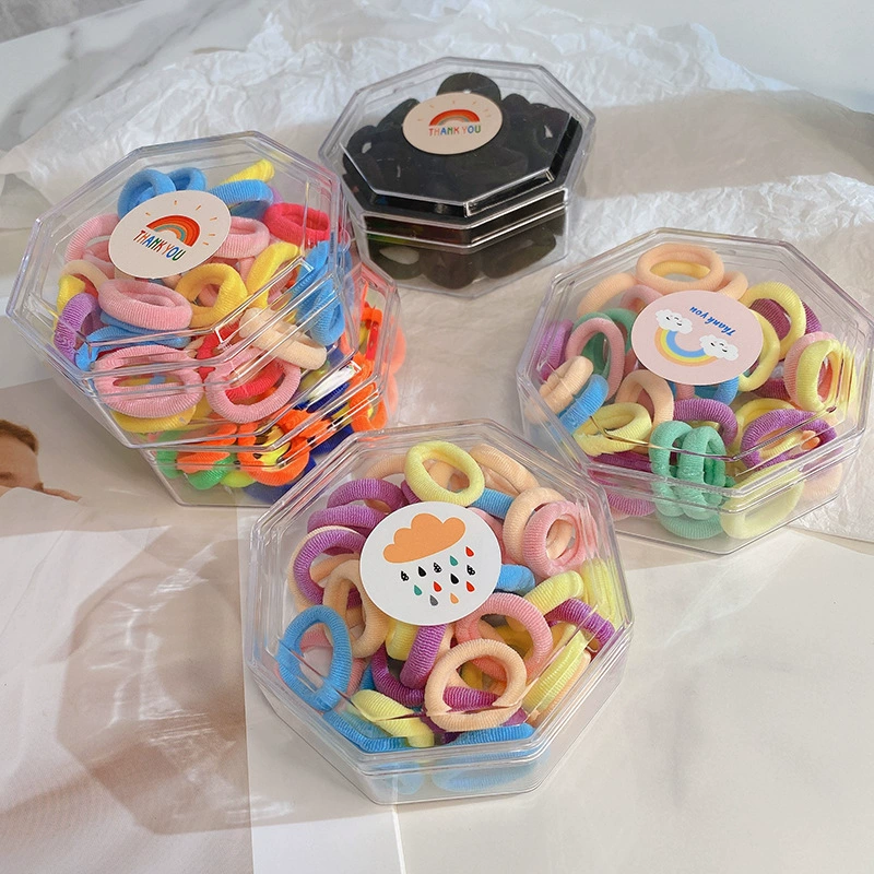 Korean-style colorful children's small towel band, rubber band hair tie, candy-colored high-elasticity simple girl hair tie