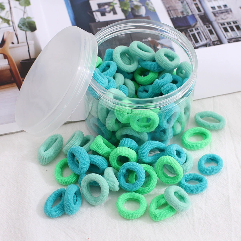 100 pieces per can: High-elasticity candy-colored small seamless hair bands, black hair ties, children's accessories, towel bands, no seams detail image 7