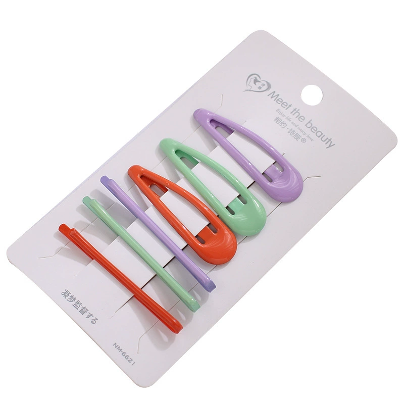 Korean Instagram minimalist bb clips, top clips, side clips, one-line bangs clips, headwear, hair clips, and colorful girl hair clips at the back of the head detail image 6