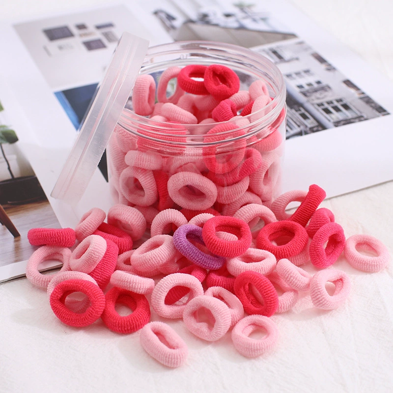 100 pieces per can: High-elasticity candy-colored small seamless hair bands, black hair ties, children's accessories, towel bands, no seams detail image 6