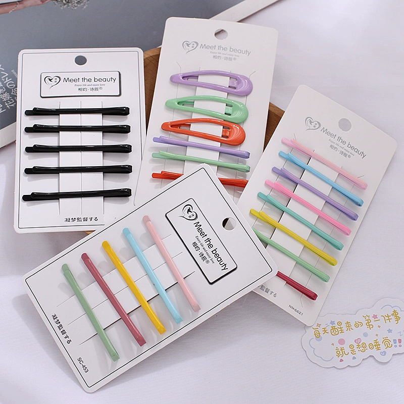 Korean Instagram minimalist bb clips, top clips, side clips, one-line bangs clips, headwear, hair clips, and colorful girl hair clips at the back of the head detail image 3