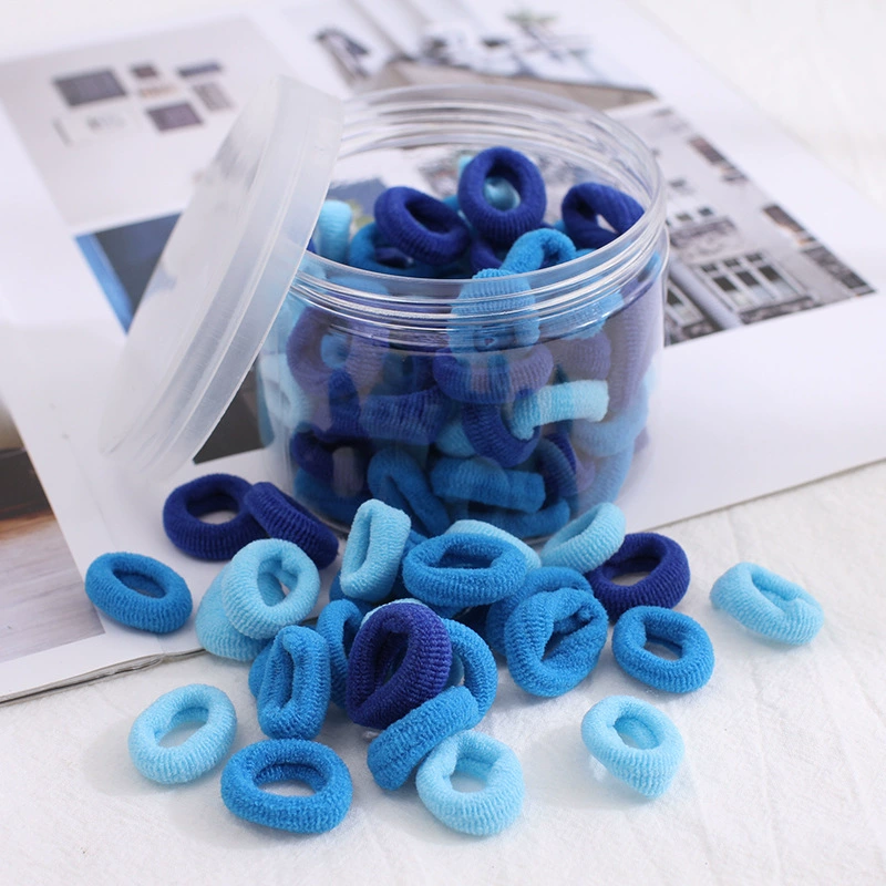 100 pieces per can: High-elasticity candy-colored small seamless hair bands, black hair ties, children's accessories, towel bands, no seams detail image 4