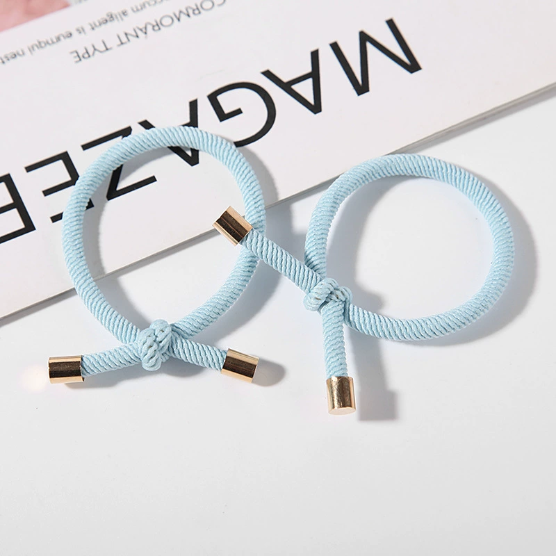 The 2022 new high-elasticity rubber band women's hair tie headband is durable and won't damage hair. It features a simple hair band detail image 7