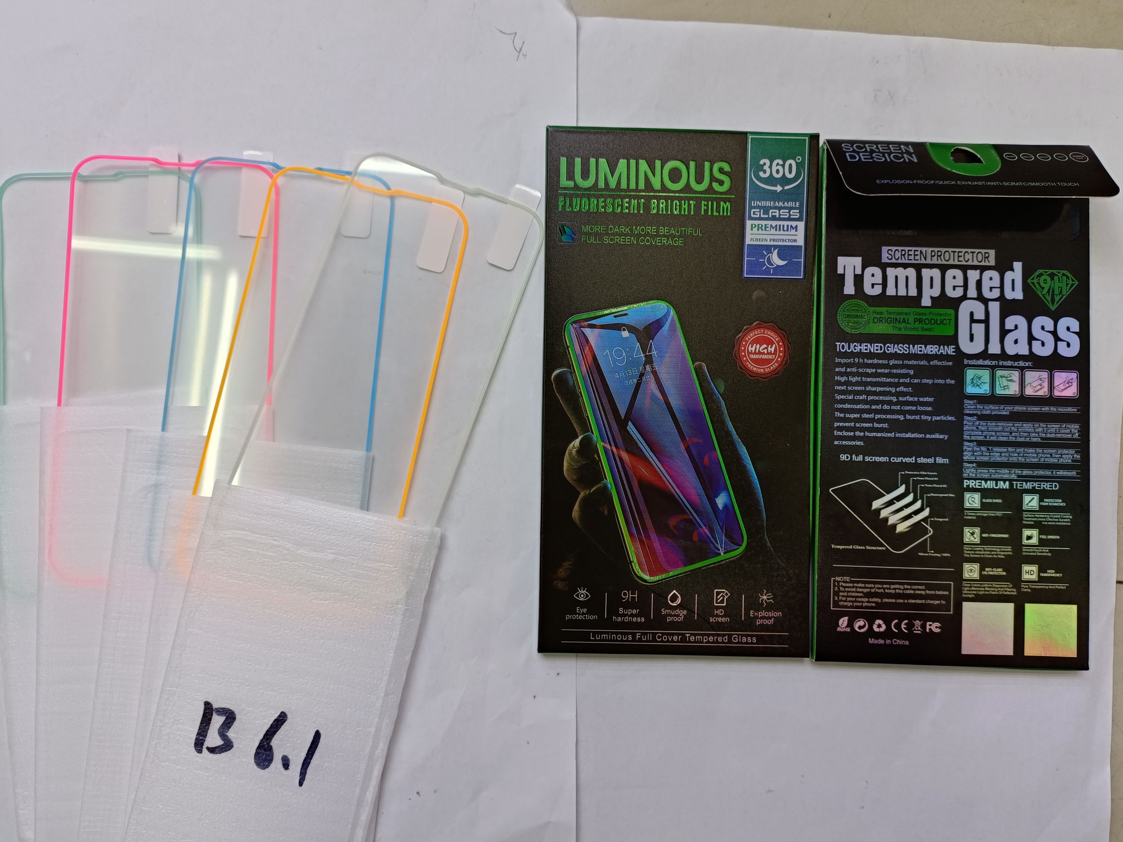 The price of luminous tempered film for mobile phone tempered film bare sheet detail image 13