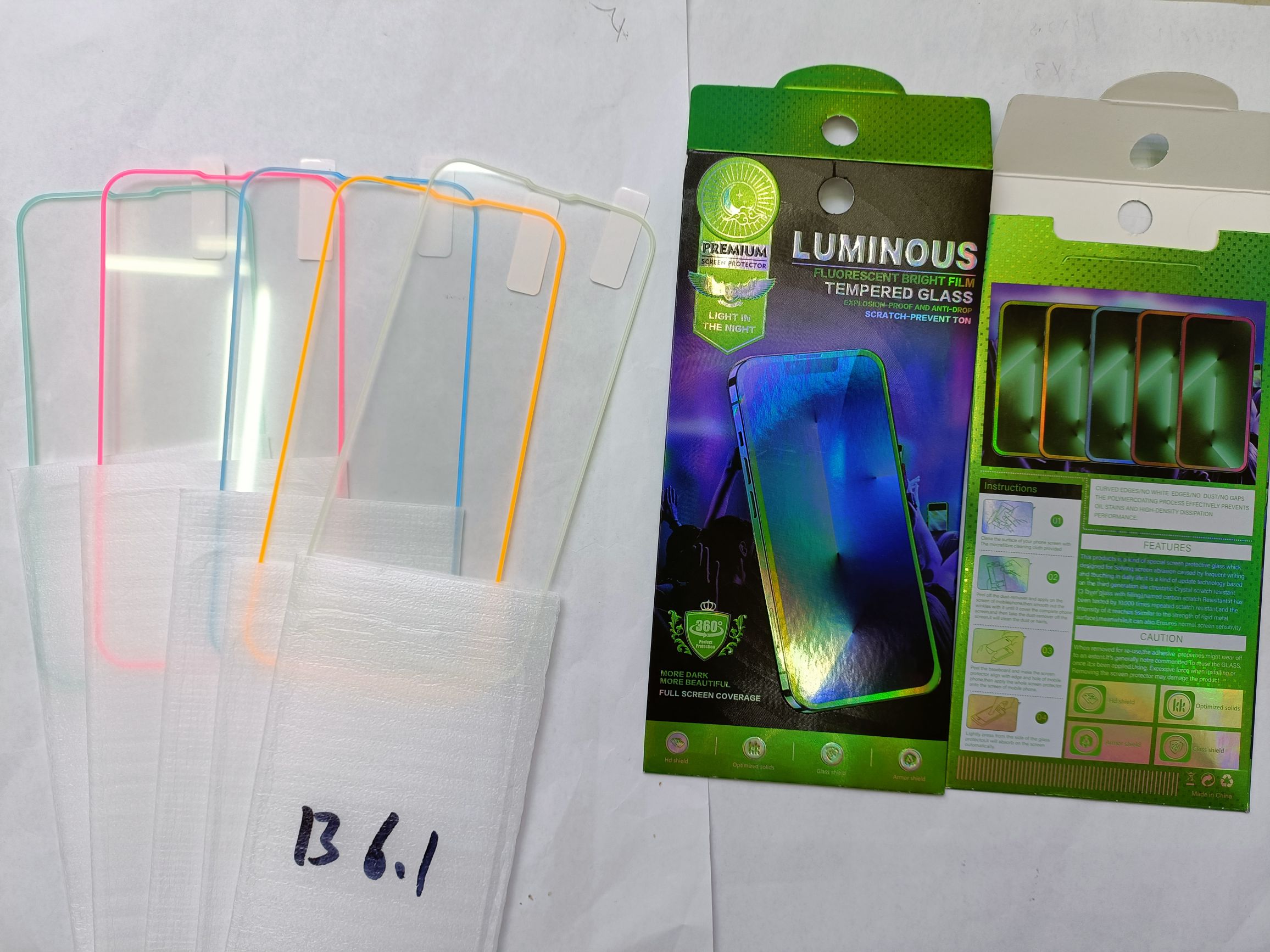The price of luminous tempered film for mobile phone tempered film bare sheet detail image 1