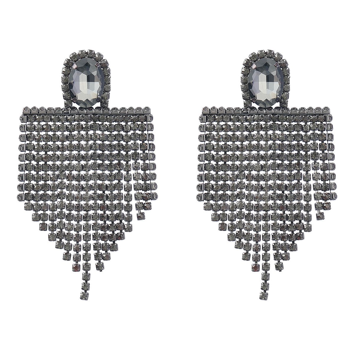 Super Flash Claw Chain Series alloy diamond-encrusted rhinestone tassel earrings, trendy European and American banquet earrings for women detail image 7