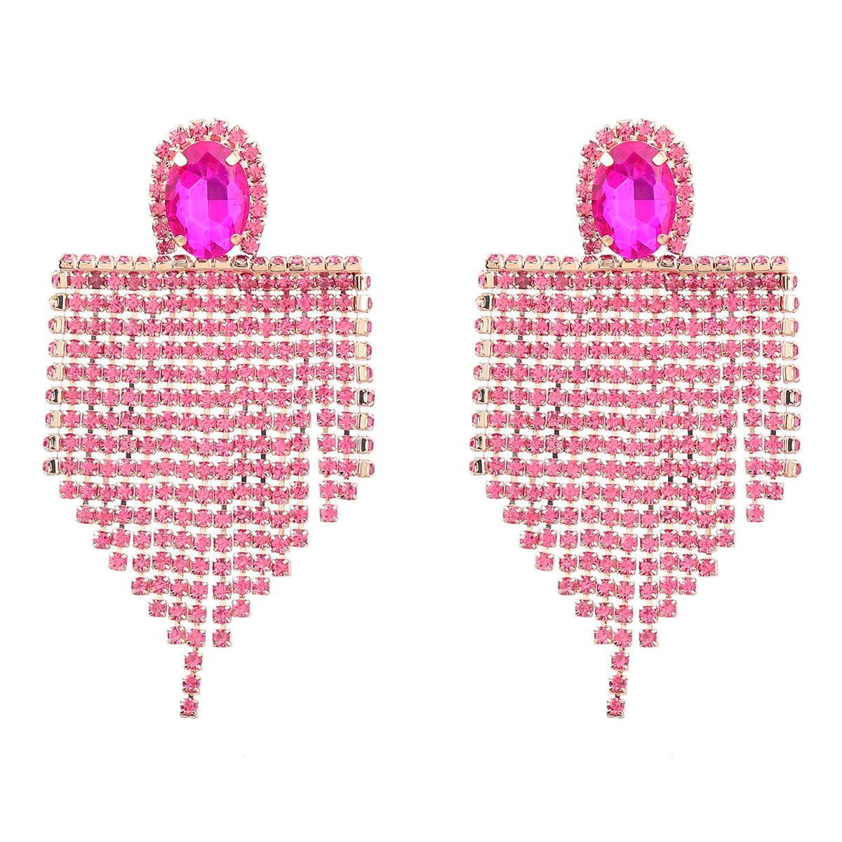 Super Flash Claw Chain Series alloy diamond-encrusted rhinestone tassel earrings, trendy European and American banquet earrings for women detail image 5