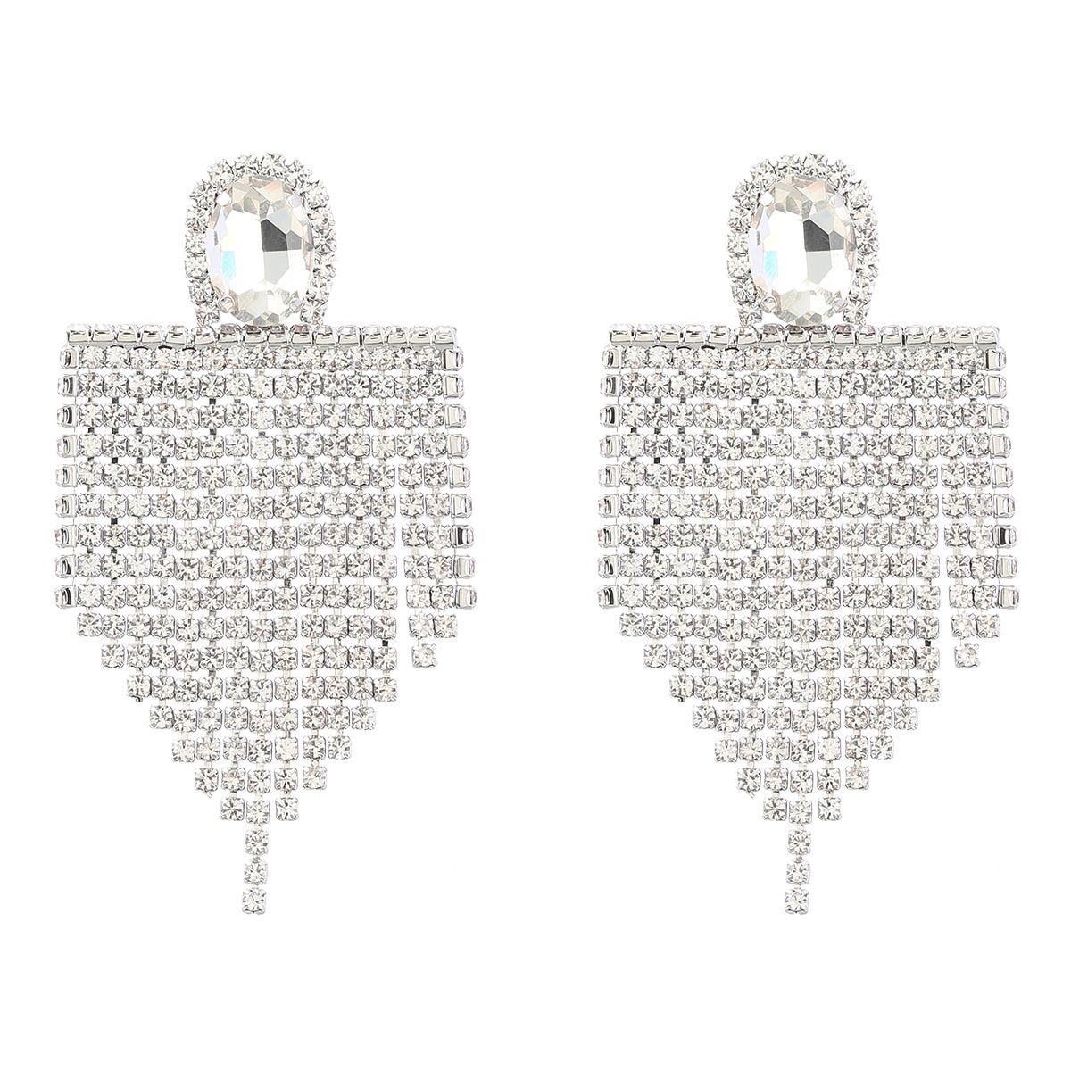 Super Flash Claw Chain Series alloy diamond-encrusted rhinestone tassel earrings, trendy European and American banquet earrings for women detail image 6