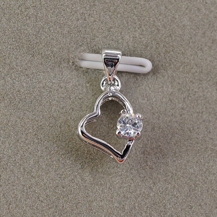 爱心锆石小吊坠