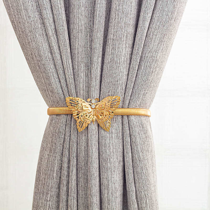 蝴蝶弹簧窗帘绑带跨境热销金属几何窗帘扣图