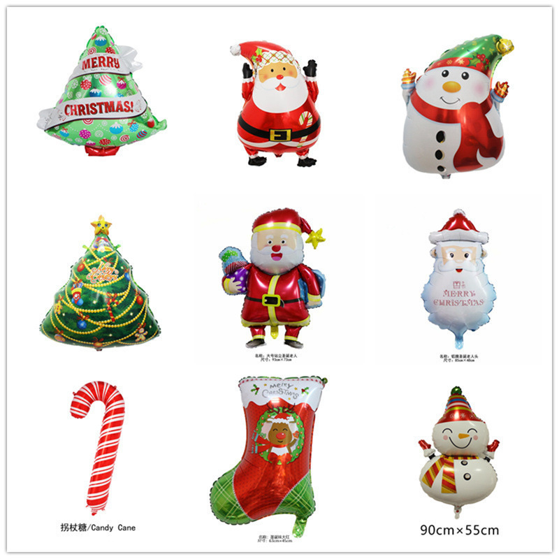 Santa Claus shaped aluminum film balloons, New Year's Eve, Christmas snowman decoration items/Christmas tree
