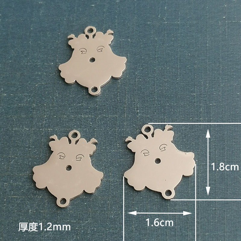 European and American hip-hop retro copper bracelet, stainless steel pendant, titanium steel owl diy accessory detail image 2