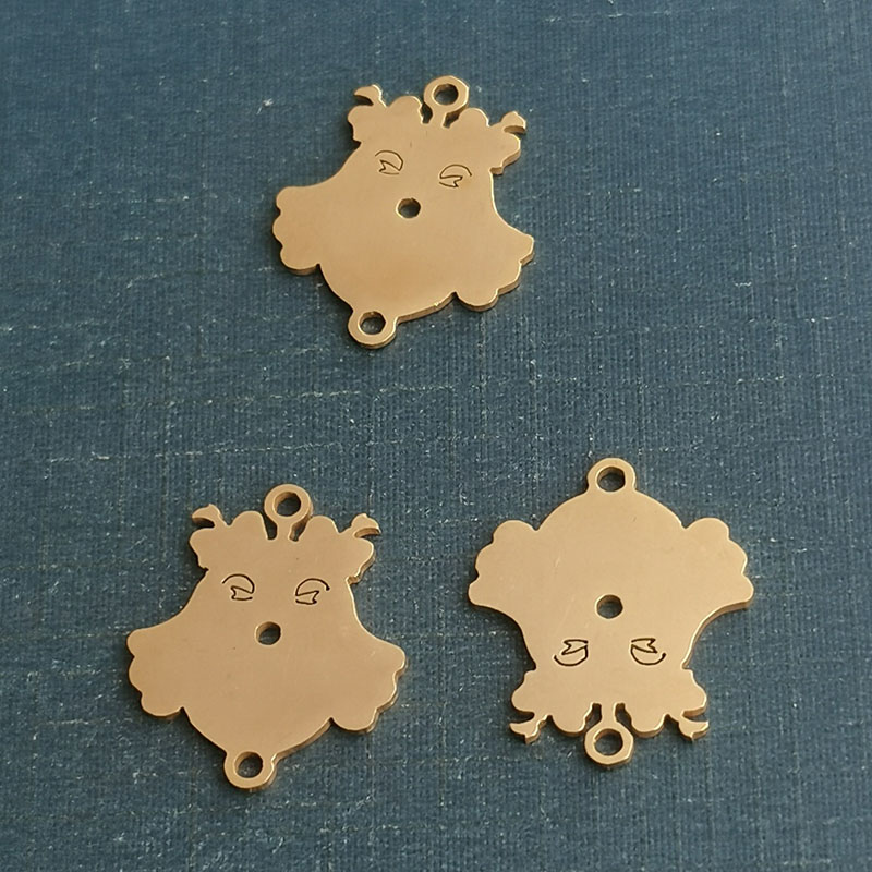 European and American hip-hop retro copper bracelet, stainless steel pendant, titanium steel owl diy accessory detail image 4