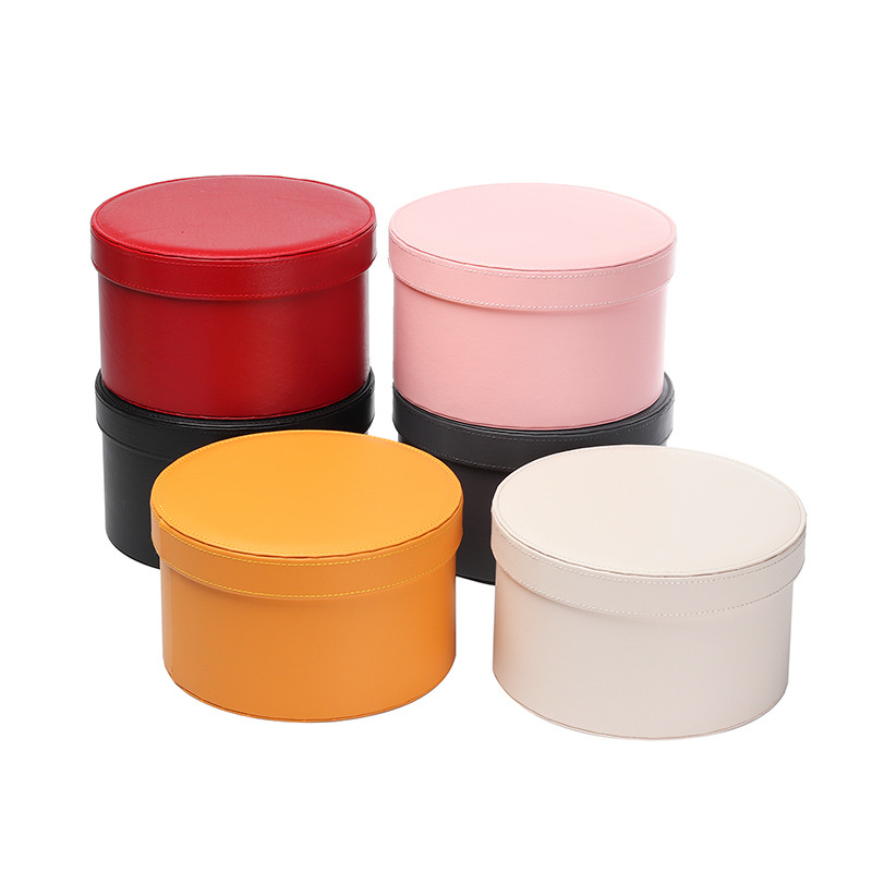 Q-side top and bottom cover round small leather box, hug bucket, gift packaging, orange souvenir box, flower packaging box Application Scenario
