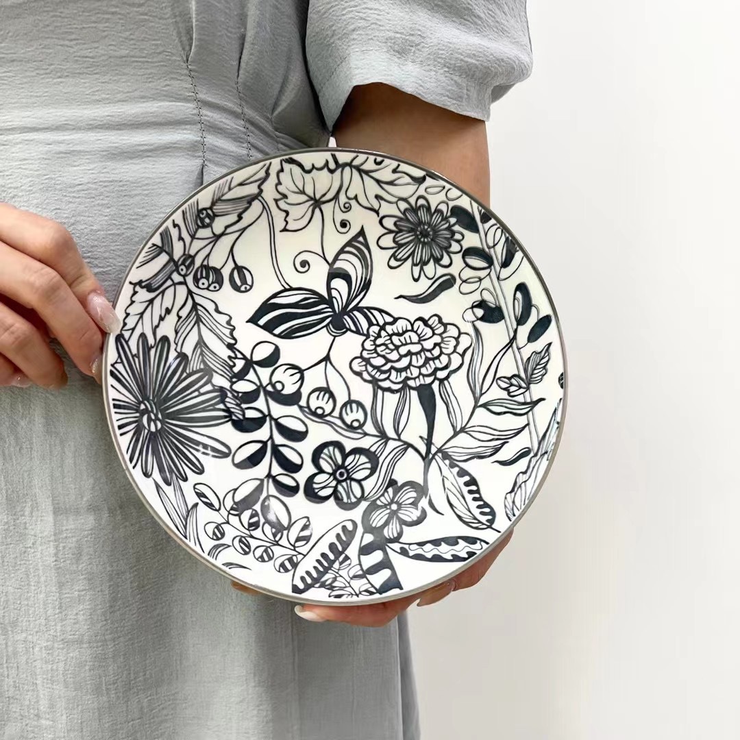 Yongsheng Ceramics YS Japanese Underglaze Color Retro High Appearance Level Dinner Plate YS001 details Picture