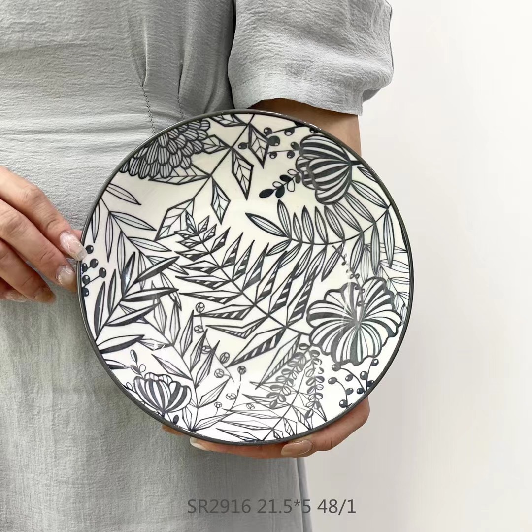 Yongsheng Ceramics YS Japanese Underglaze Color Retro High Appearance Level Dinner Plate YS001