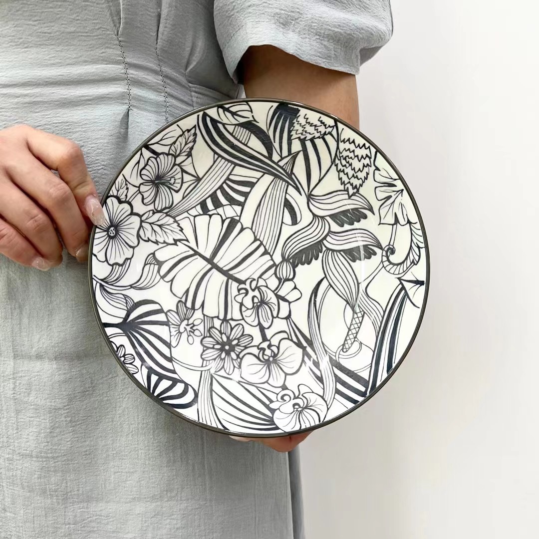 Yongsheng Ceramics YS Japanese Underglaze Color Retro High Appearance Level Dinner Plate YS001 Specification image