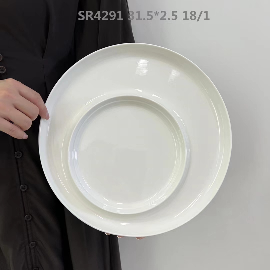 方圆陶瓷正规陶瓷出口圆盘酒店餐具常规西餐盘北欧西餐盘FY6855288详情图2