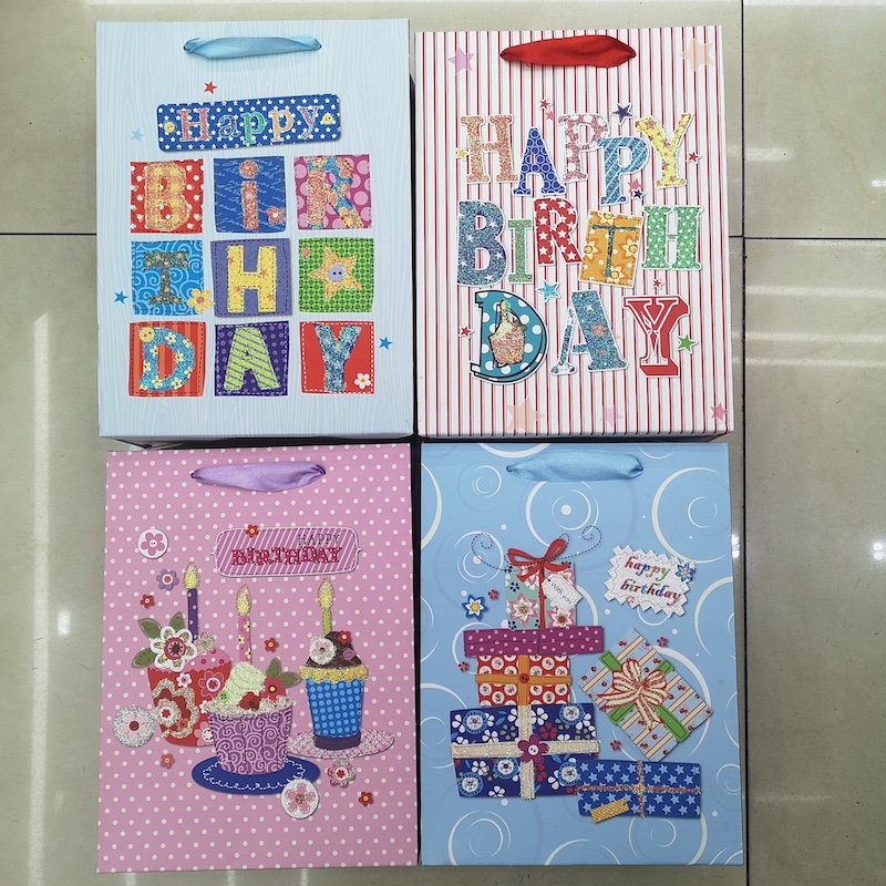 彩色图案包装袋生日礼品袋手袋包装袋