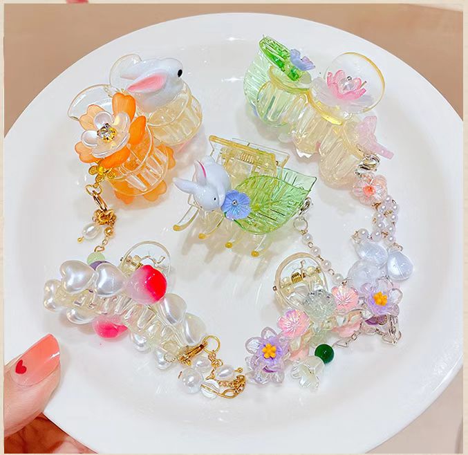 Plastic claw clips, Hanfu clips, children's claw clips, new fashionable headwear, girls' daily hair binding and fixing decoration headwear, hair clips, hair clips
