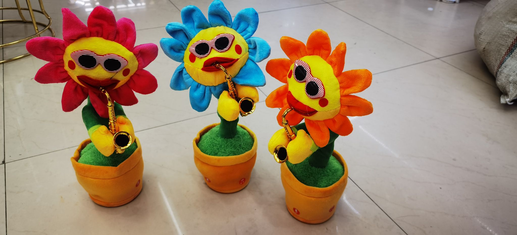 会吹萨克斯的向日葵妖娆花会跳舞唱歌太阳花仙人掌玩具学说话儿童