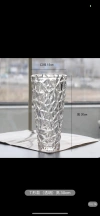 Glass vases, crystal glass vases, conical ice-patterned glass vases, home decoration ornaments details Picture