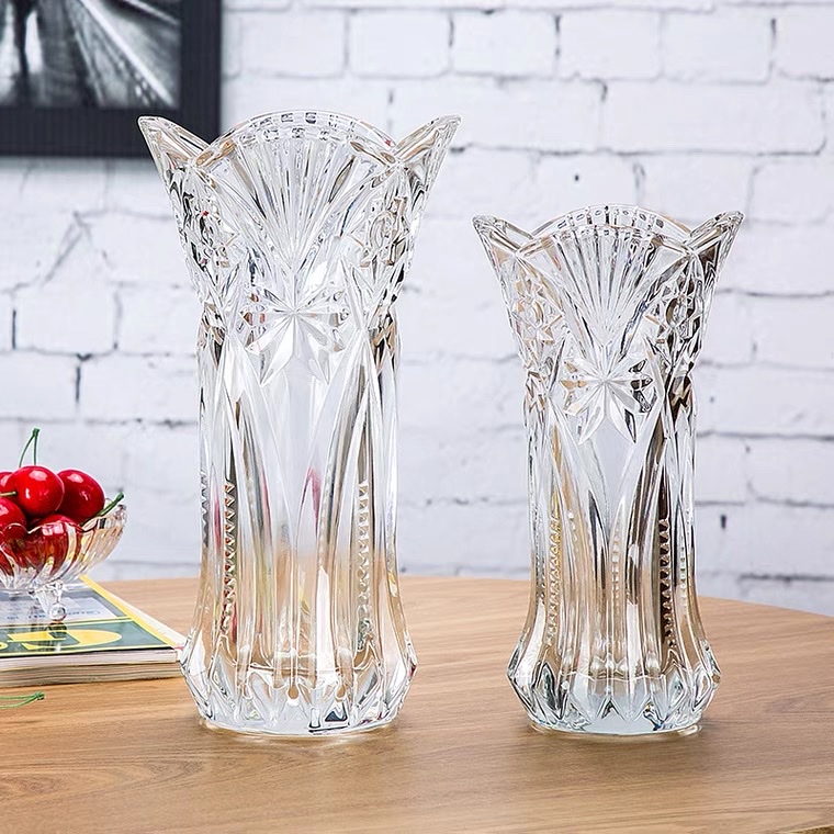 Cuatro pétalos boca vaso de cristal vaso de cristal hidroponía doméstica Item Picture
