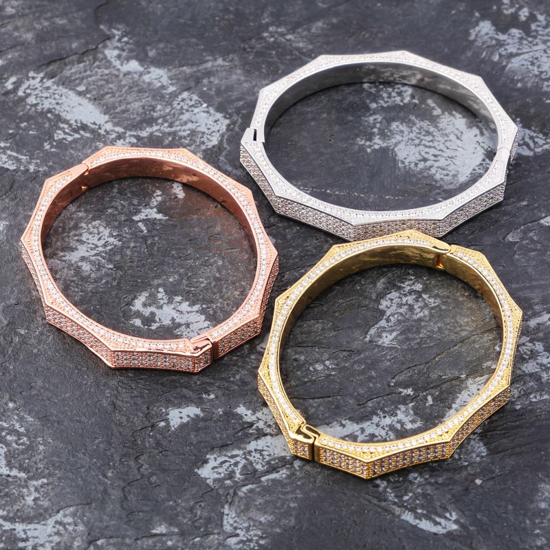 A best-selling polygonal full zircon jewelry bracelet on Amazon in Europe and America detail image 3