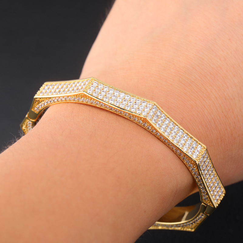 A best-selling polygonal full zircon jewelry bracelet on Amazon in Europe and America details Picture