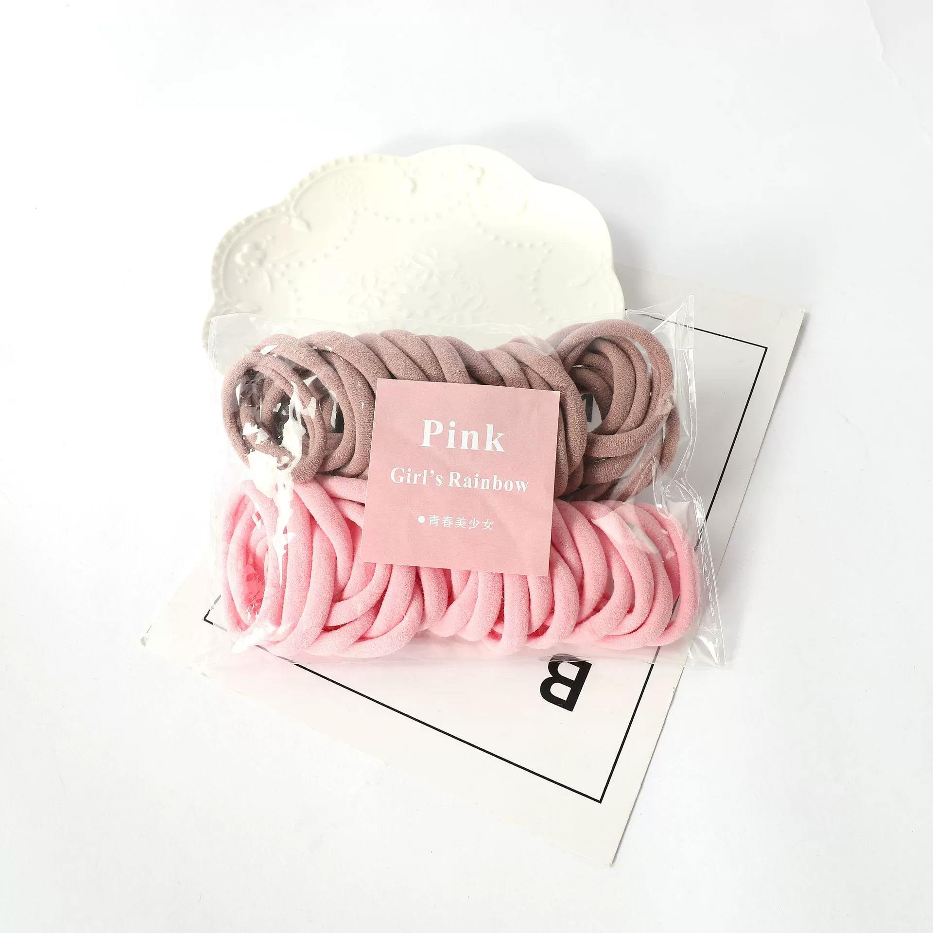 Korean version 50-piece gradient color towel hair band for girls, seamless and non-damaging to hair, children's colorful candy hair tie detail image 10