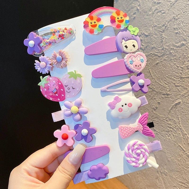 Korean children's hair clips, side clips, popular colorful hair clips, cute princess, candy-colored hair accessories, baby clips, headwear Application Scenario