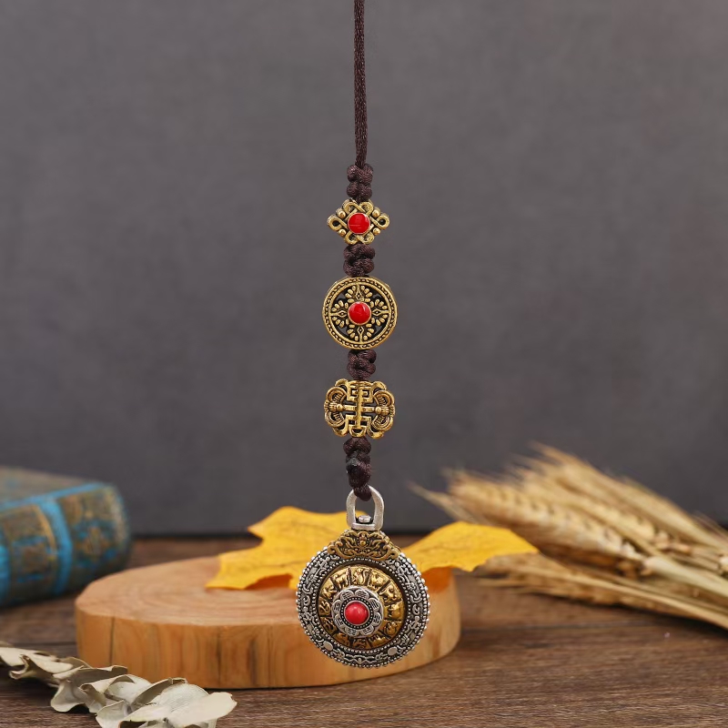 九宫八卦牌九宫八卦牌可转动十二生肖藏式银色钥匙扣挂件送男女情侣生日礼物顺利饰品商行