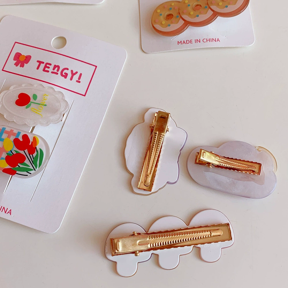 Korean soft and cute little bear hair clip set for women, summer cute and girlish, bangs broken hair clip, simple and elegant side clip detail image 9