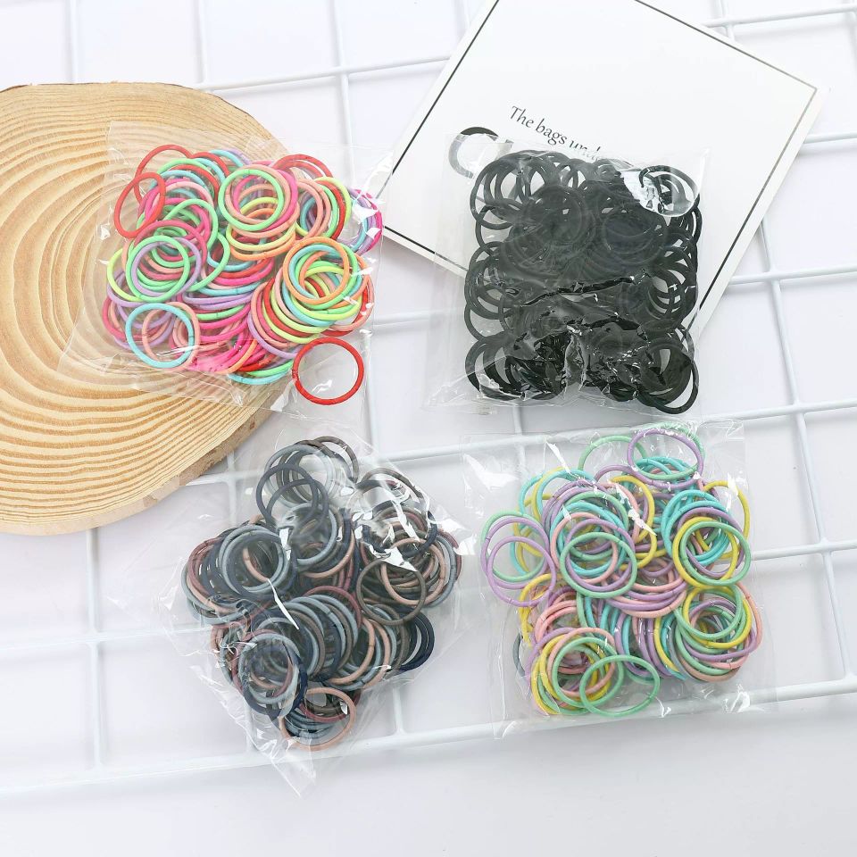 Children's and babies' thumb hair bands, rubber bands, girls can tie little chirps without damaging hair. They are cute and have good elasticity. Wholesale hair bands Specification image