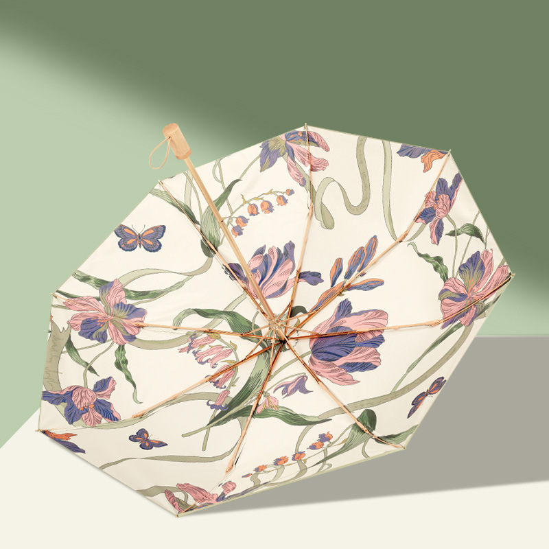 Triple Fold Inside Ultralight Fiber Frame Shade Umbrella Application Scenario