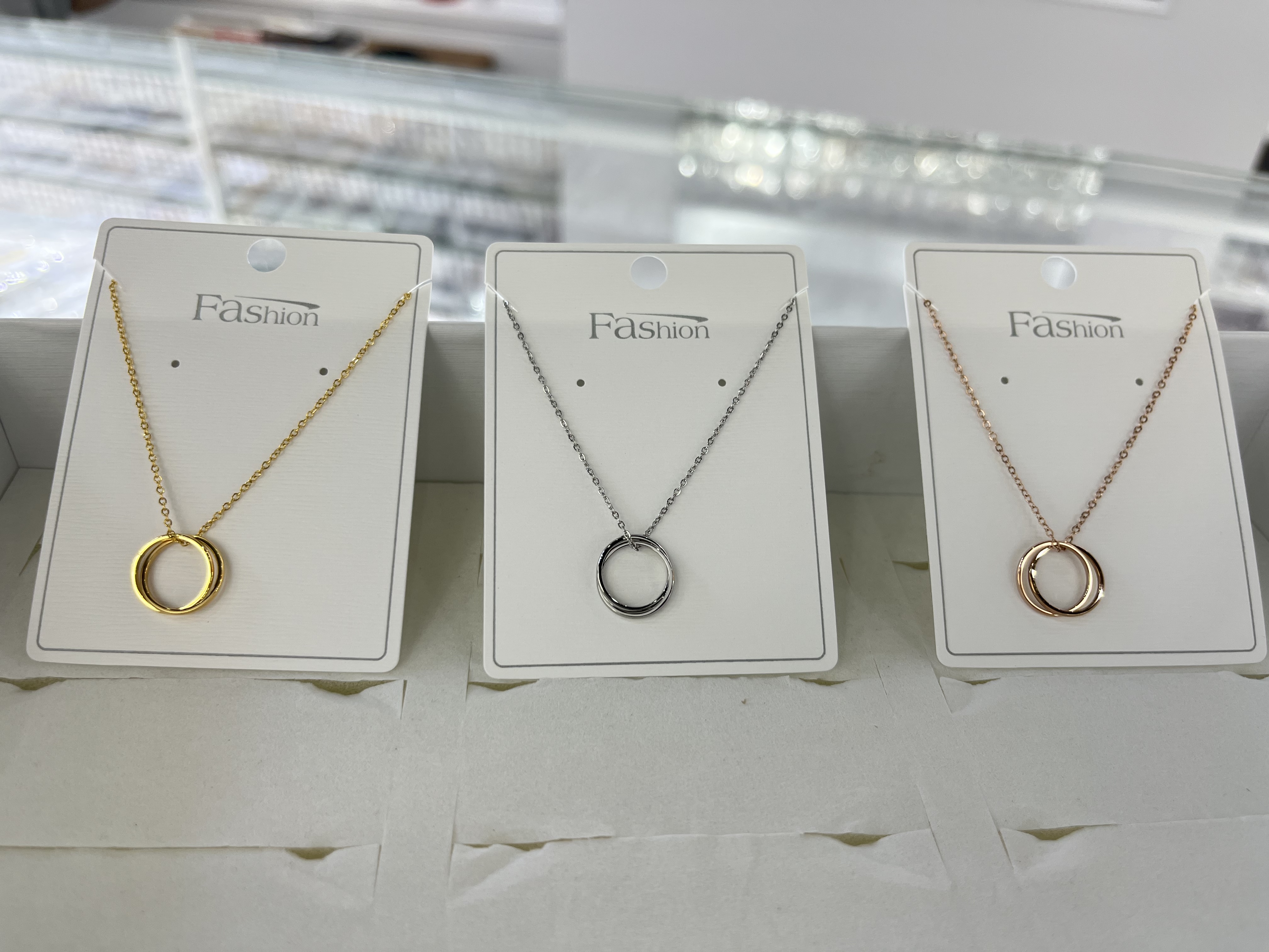 国潮两圈钛钢项链