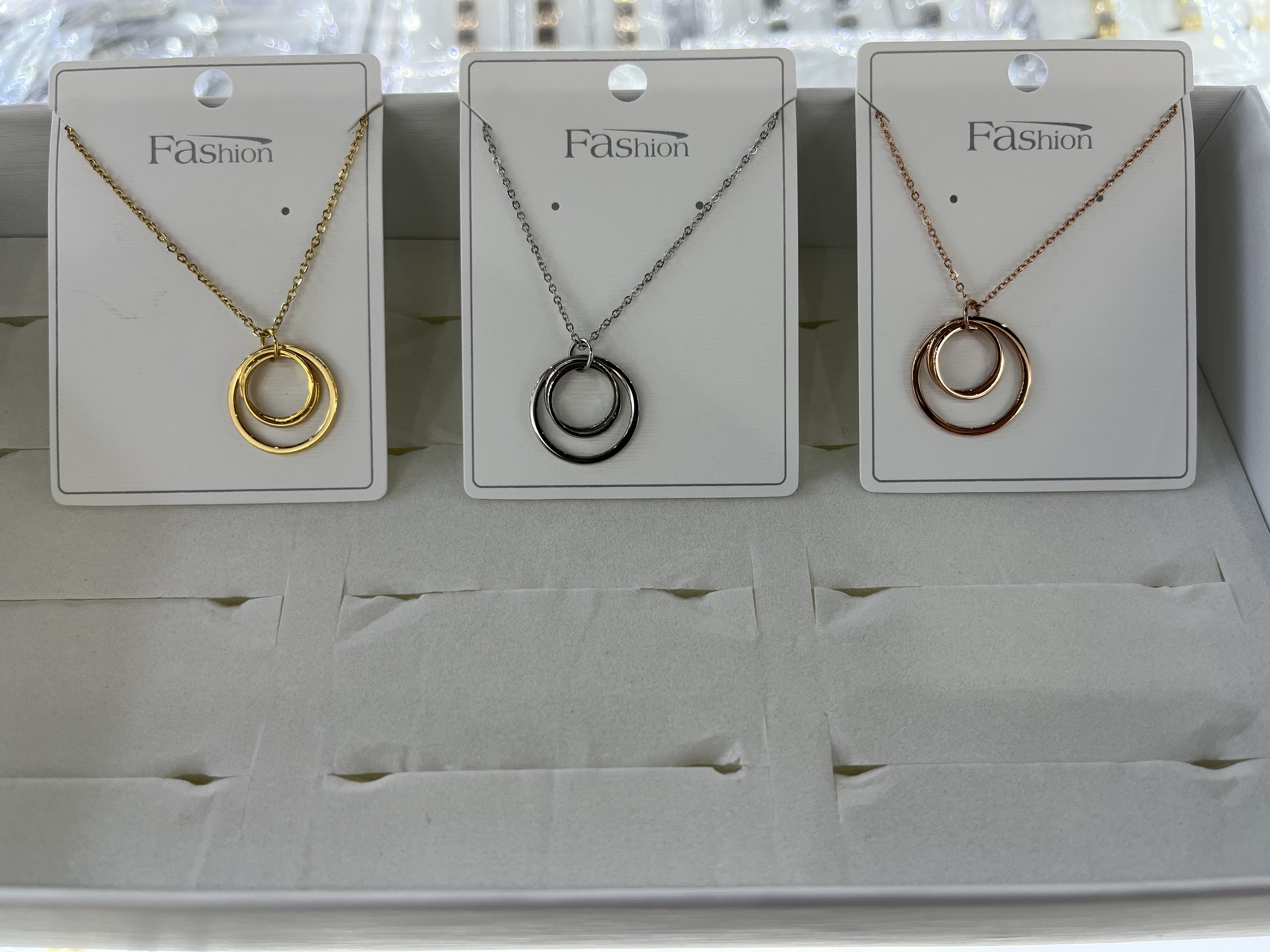 国潮三圈钛钢项链