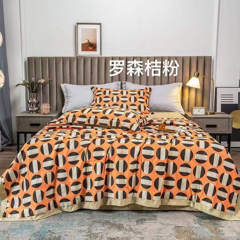 Tencel Summer Quilt four-piece bedding home textile quilt cover details Picture