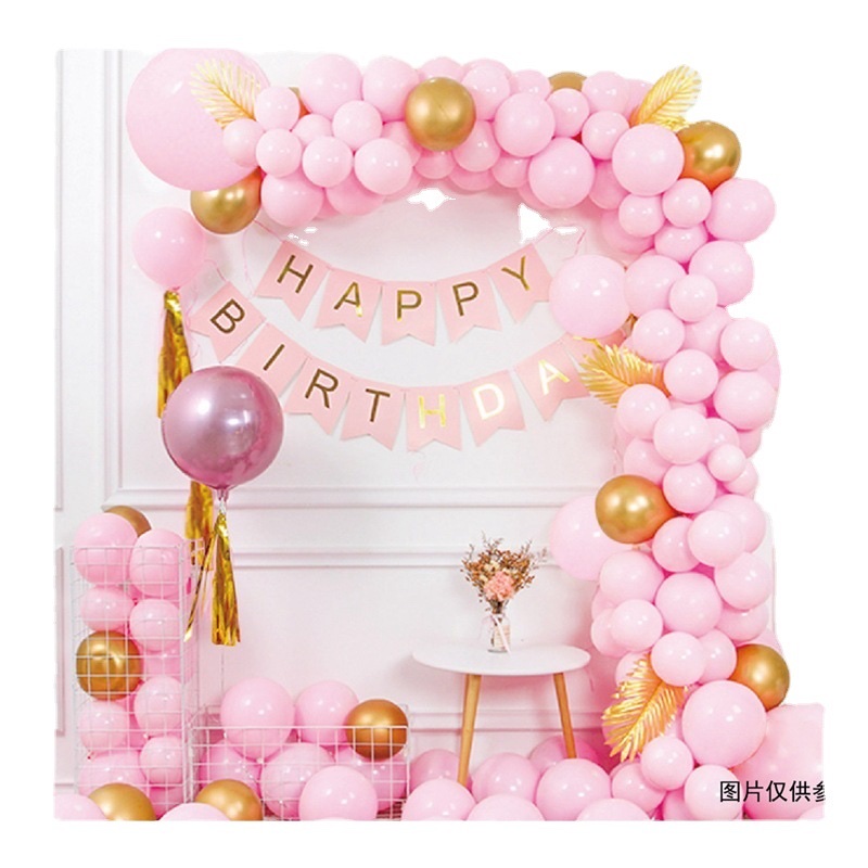 "Internet celebrity birthday decoration scene arrangement: Aluminum film balloon set for boys, girls and children, birthday theme balloon background wall. Specification image