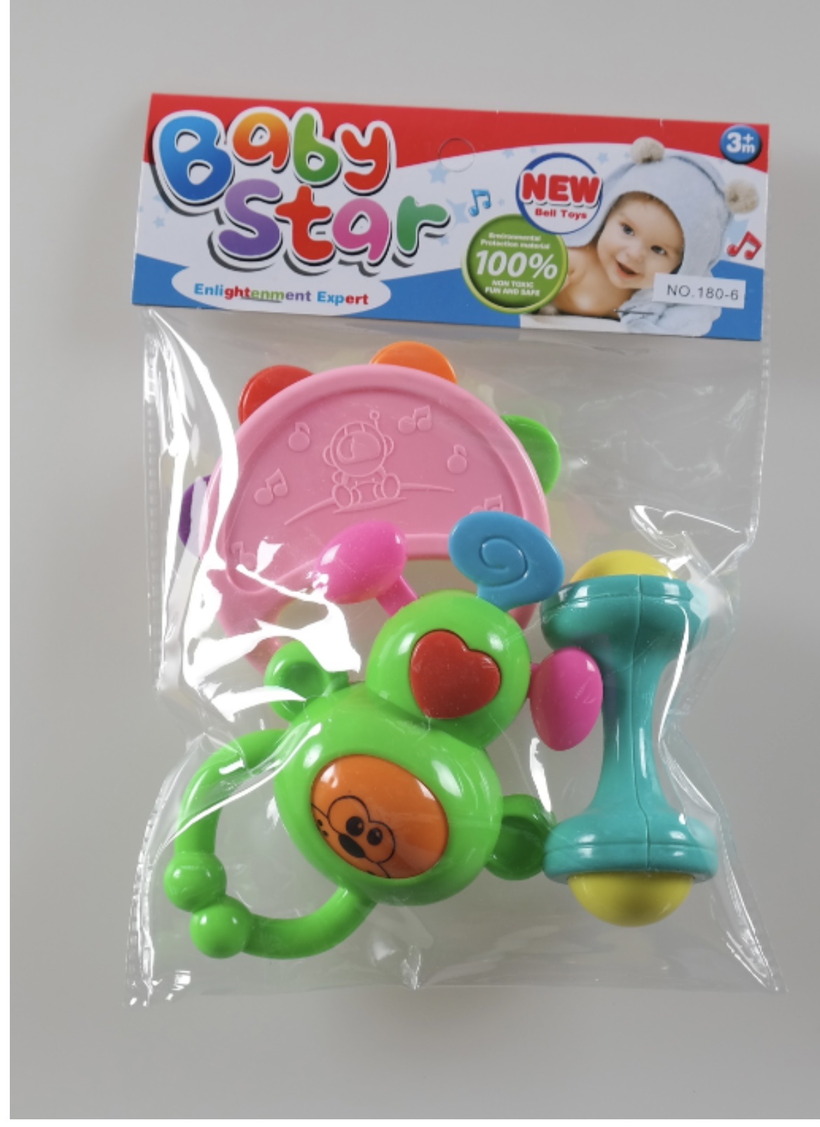 3个庄 新款玩具 摇铃180/6三件套摇铃混款混色/92